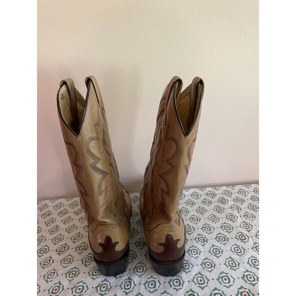 Dan Post Brown Leather Cowboy Boots - Picture 2 of 10